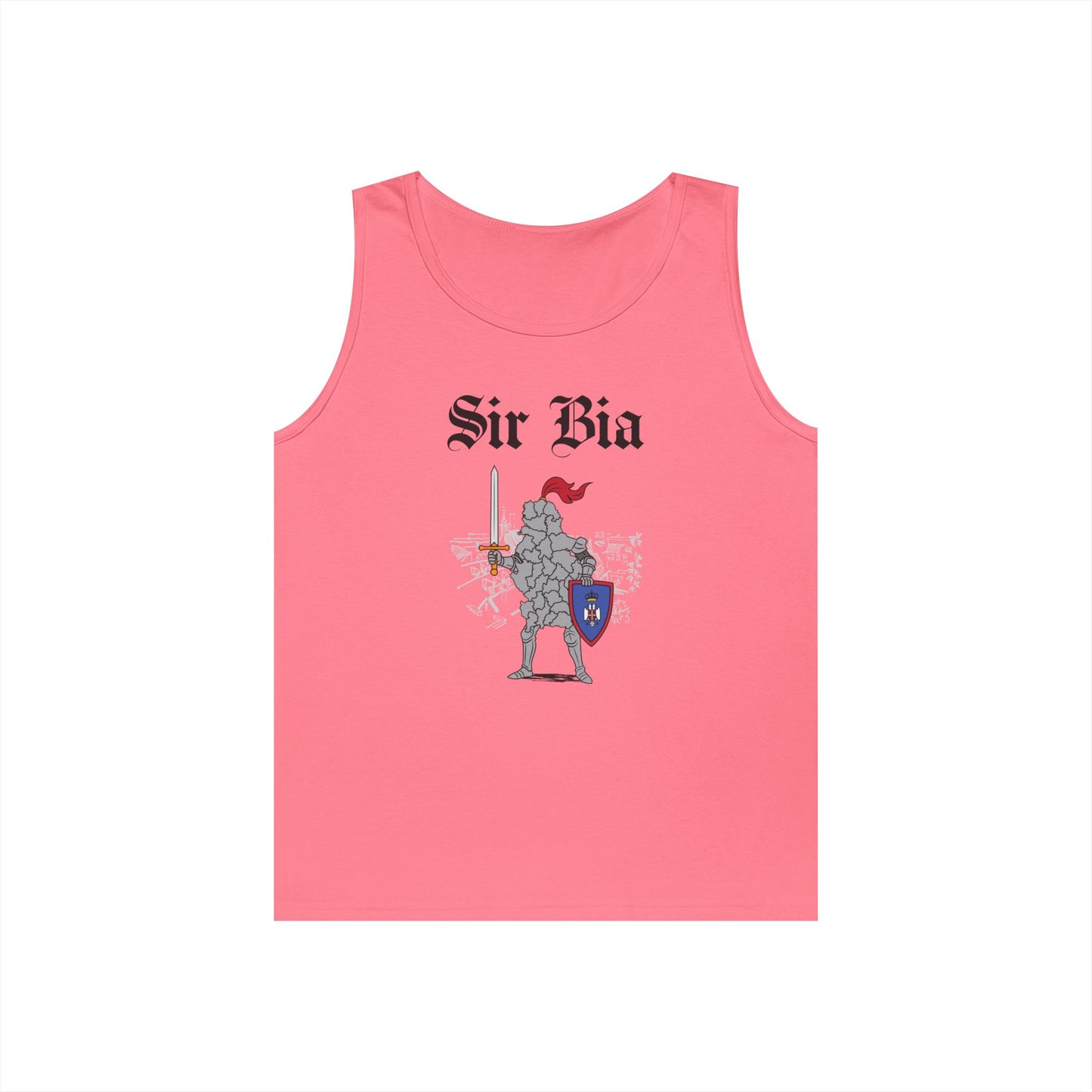 serbia map in armor sir bia pun funny tank top design