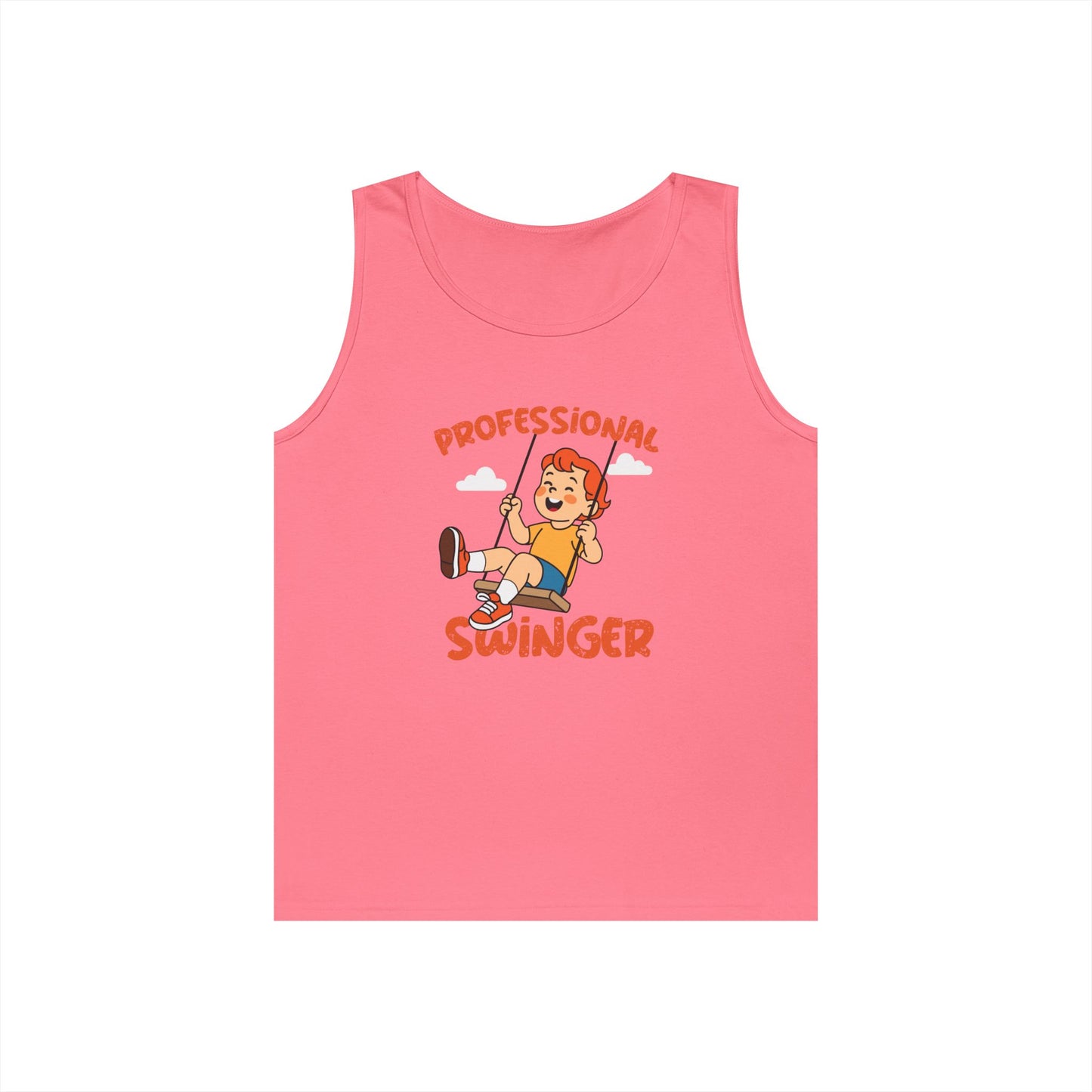 kid on swing professional swinger pun funny tank top design