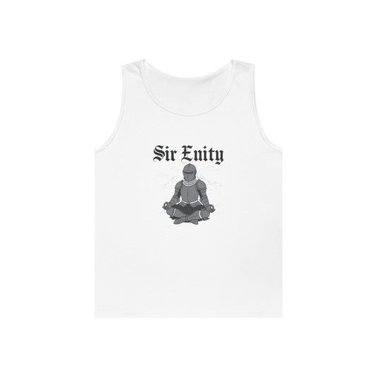 meditating knight in armor sir enity serenity pun tank top design