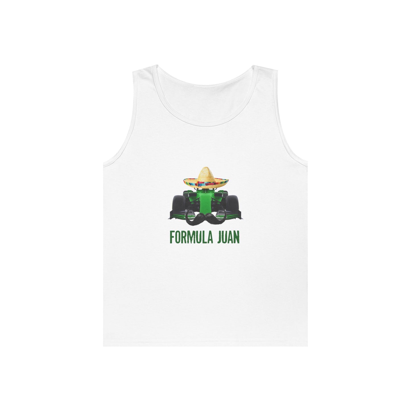 funny formula one car sombrero mustache Cinco de Mayo tank top Formula Juan
