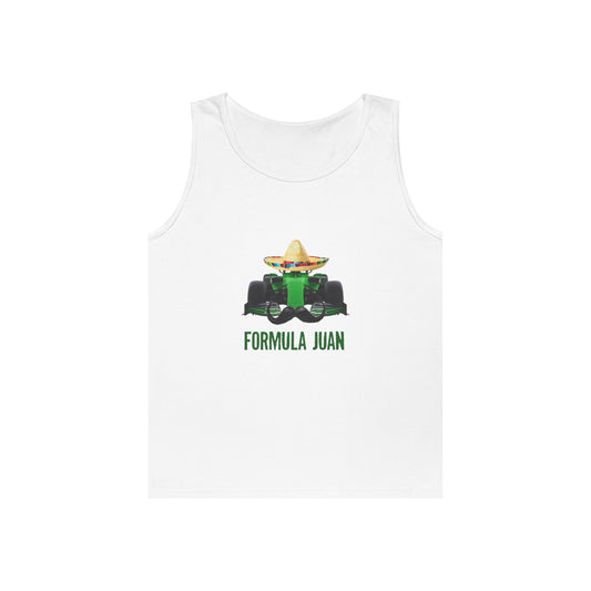 funny formula one car sombrero mustache Cinco de Mayo tank top Formula Juan