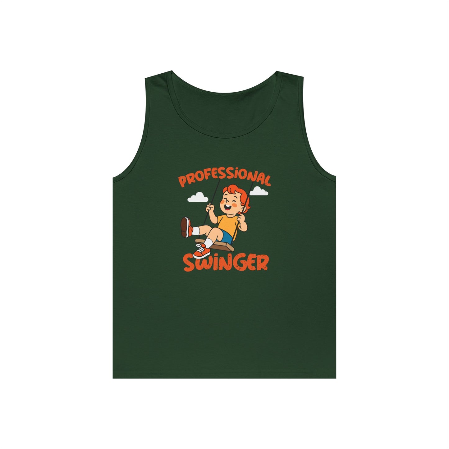 kid on swing professional swinger pun funny tank top design