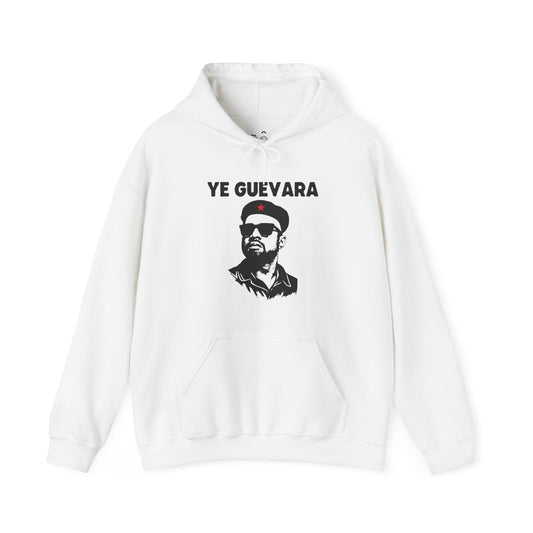 Ye Guevara parody hoodie featuring Kanye West illustrated in the style of the iconic Che Guevara poster
