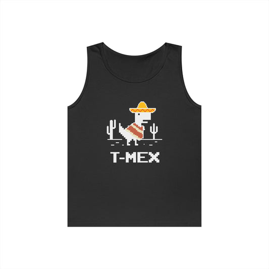 T-Mex Mexican T-Rex in sombrero and poncho 8-bit pixel art tank top