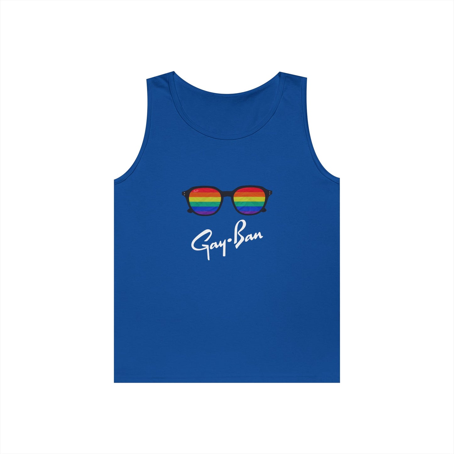 rainbow sunglasses parody design pride tank top funny gay ban shades
