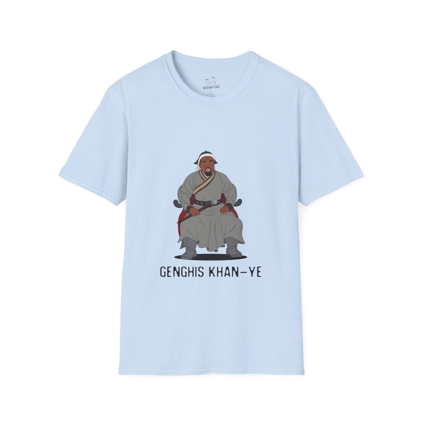 Genghis Khan Ye: Parody shirt illustration of Ye dressed as Genghis Khan in Mongolian armor. Funny hip hop culture pun.