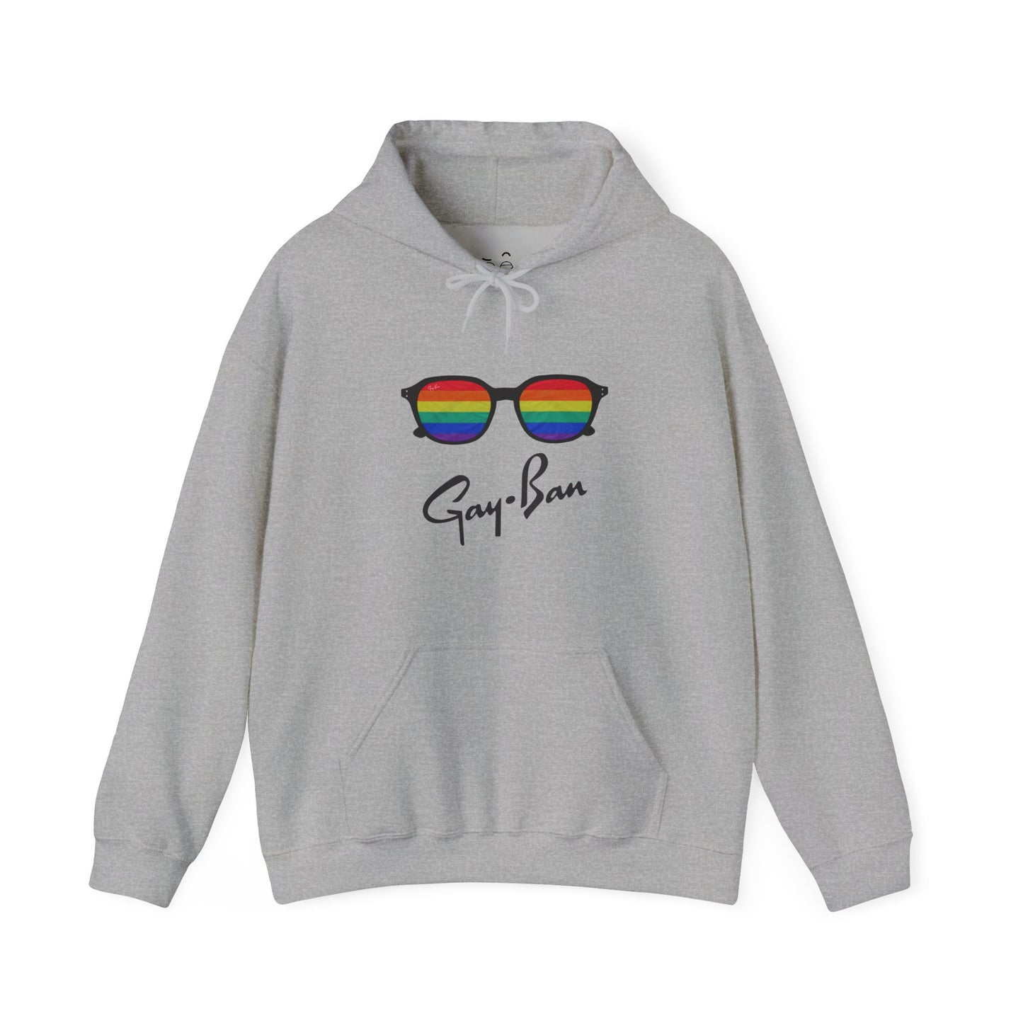 Parody sunglasses design with rainbow-colored lenses inspired by retro eyewear culture
