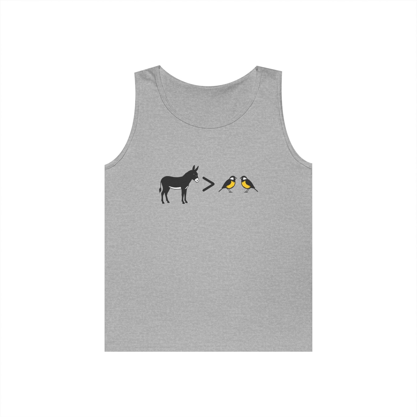 Ass greater than tits donkey and bird funny tank top design