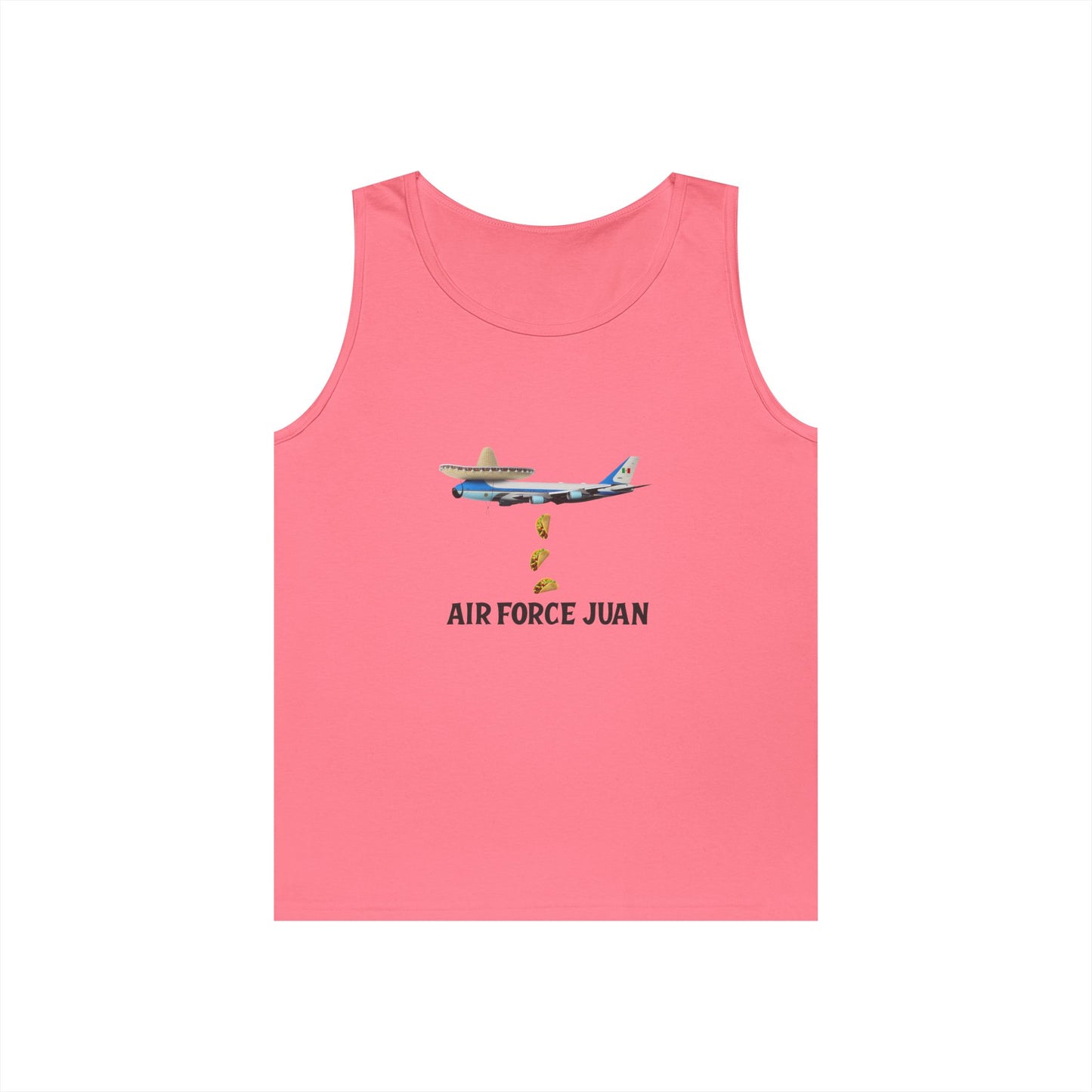 funny airplane taco drop sombrero mustache Cinco de Mayo tank top Air Force Juan