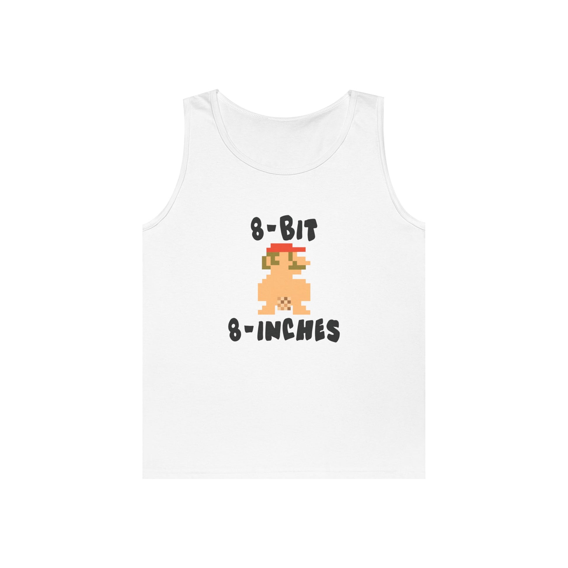 super mario parody 8 bit blurred block 8 inches funny tank top