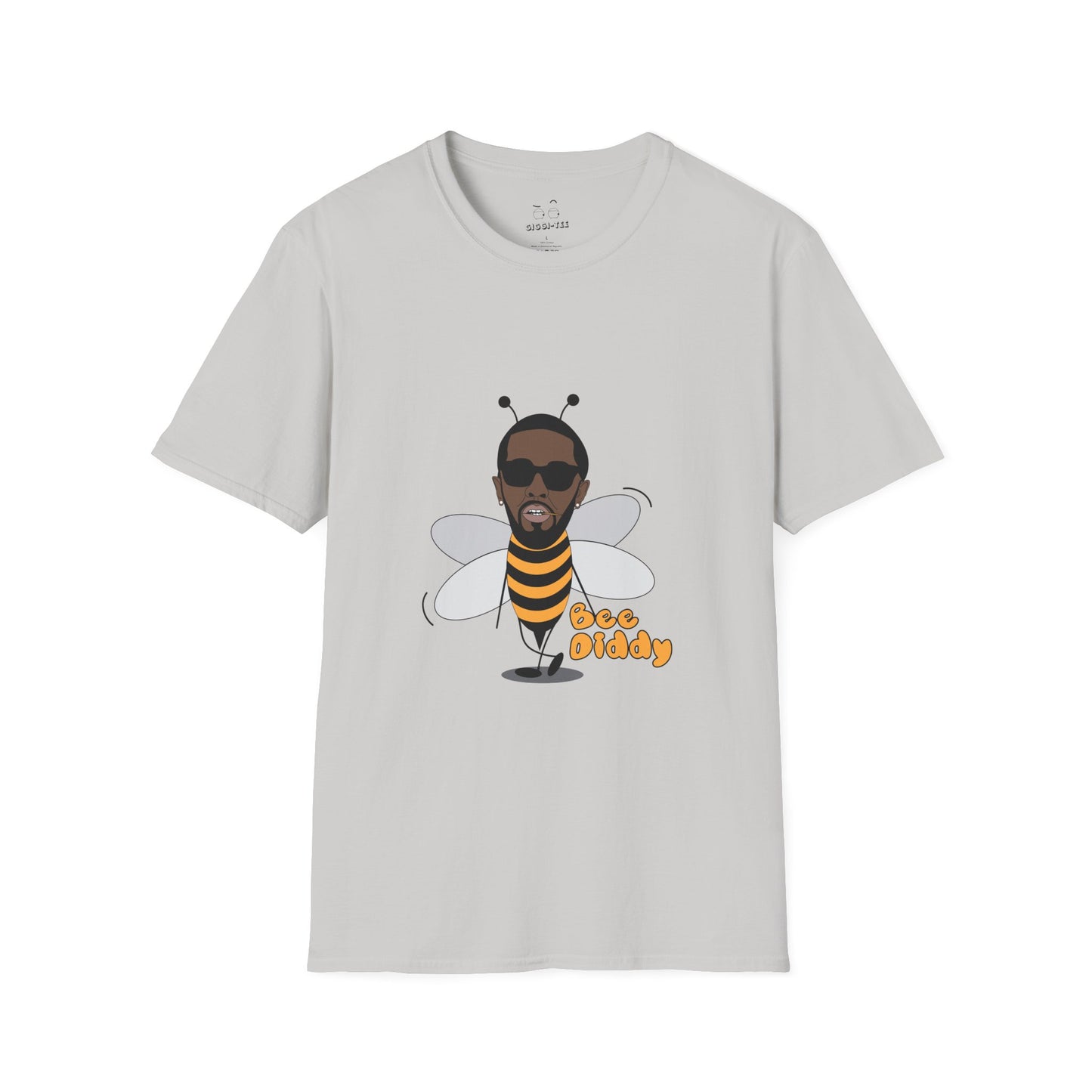 Funny parody of rapper P. Diddy illustrated as a bee, playful pun design on a t-shirt.