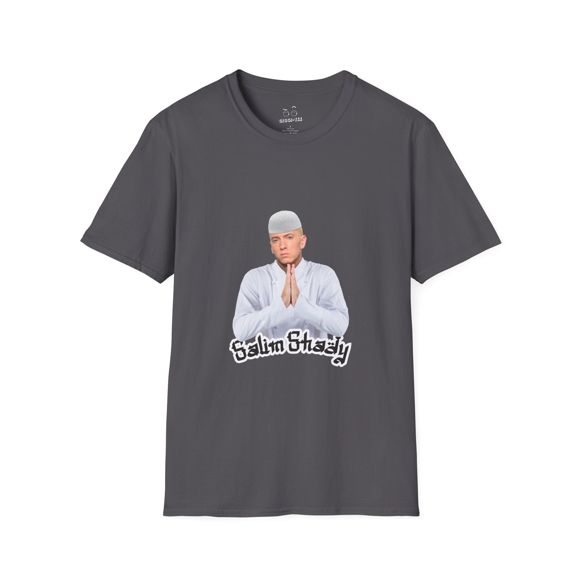 Eminem parody in traditional Muslim attire — funny cultural mashup shirt blending Slim Shady with Salim vibes