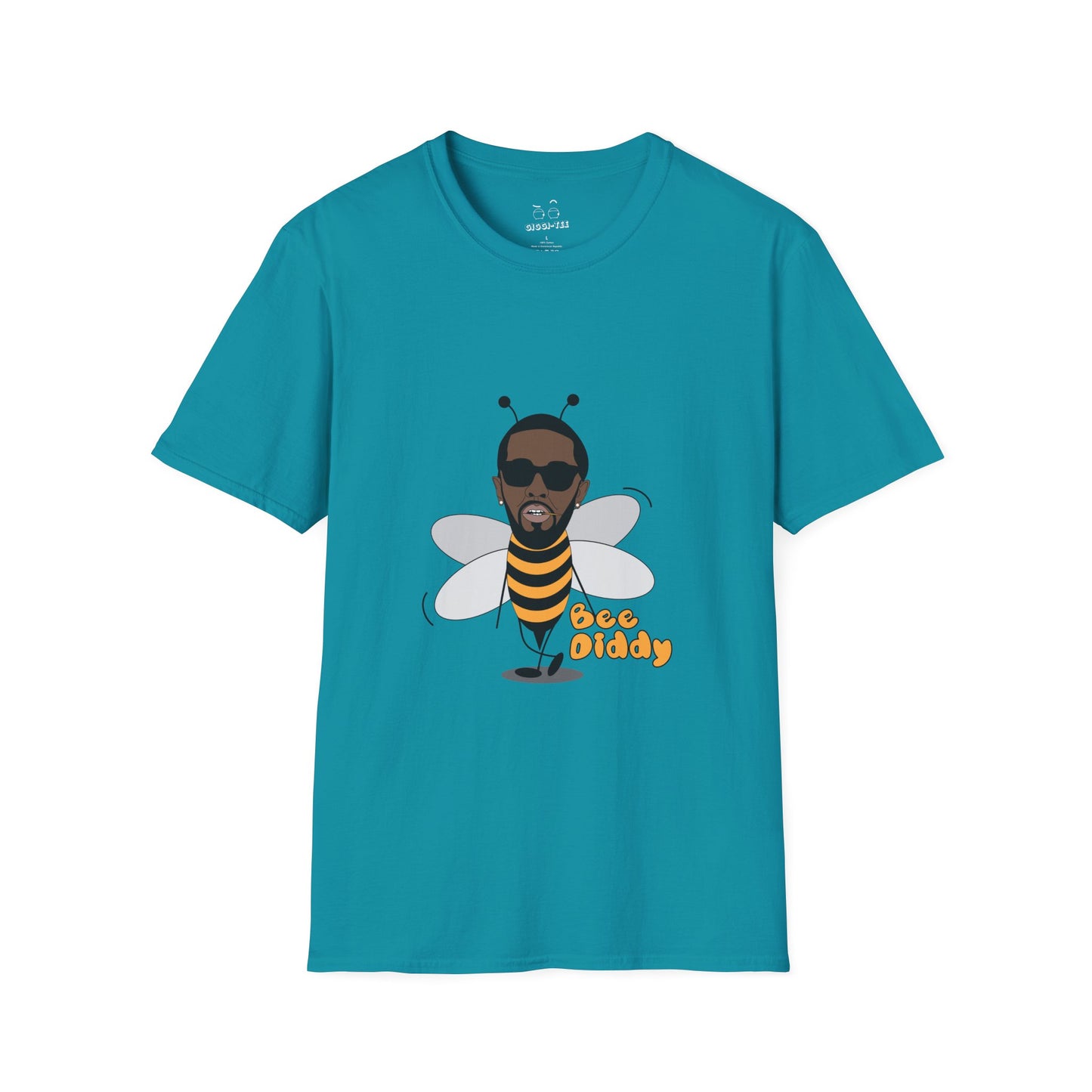 Funny parody of rapper P. Diddy illustrated as a bee, playful pun design on a t-shirt.