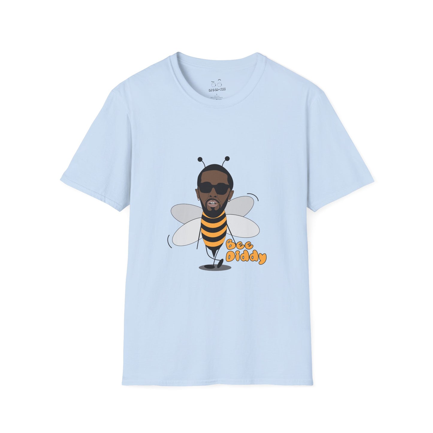 Funny parody of rapper P. Diddy illustrated as a bee, playful pun design on a t-shirt.