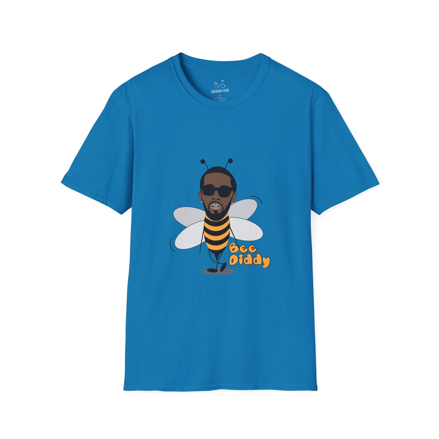 Funny parody of rapper P. Diddy illustrated as a bee, playful pun design on a t-shirt.