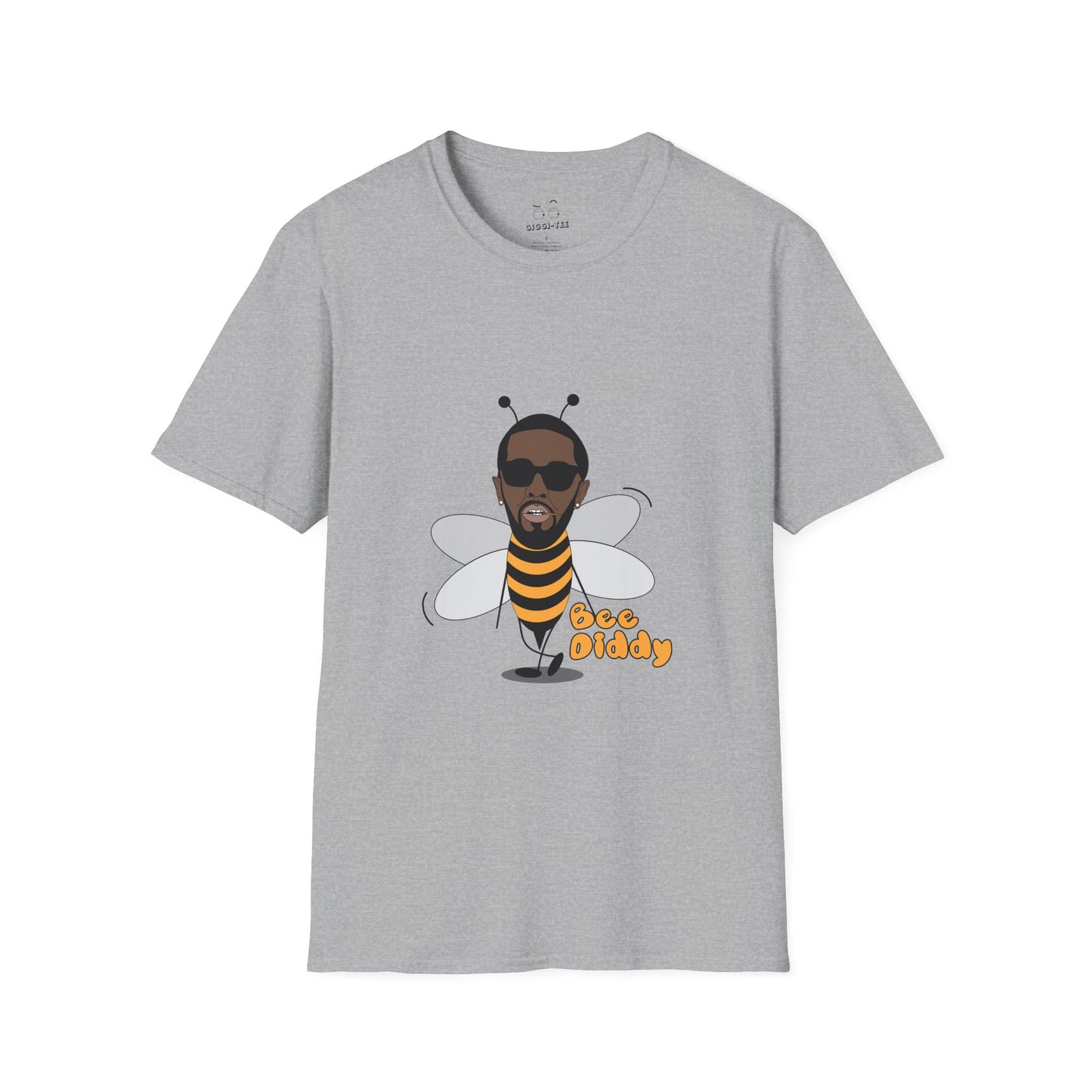 Funny parody of rapper P. Diddy illustrated as a bee, playful pun design on a t-shirt.
