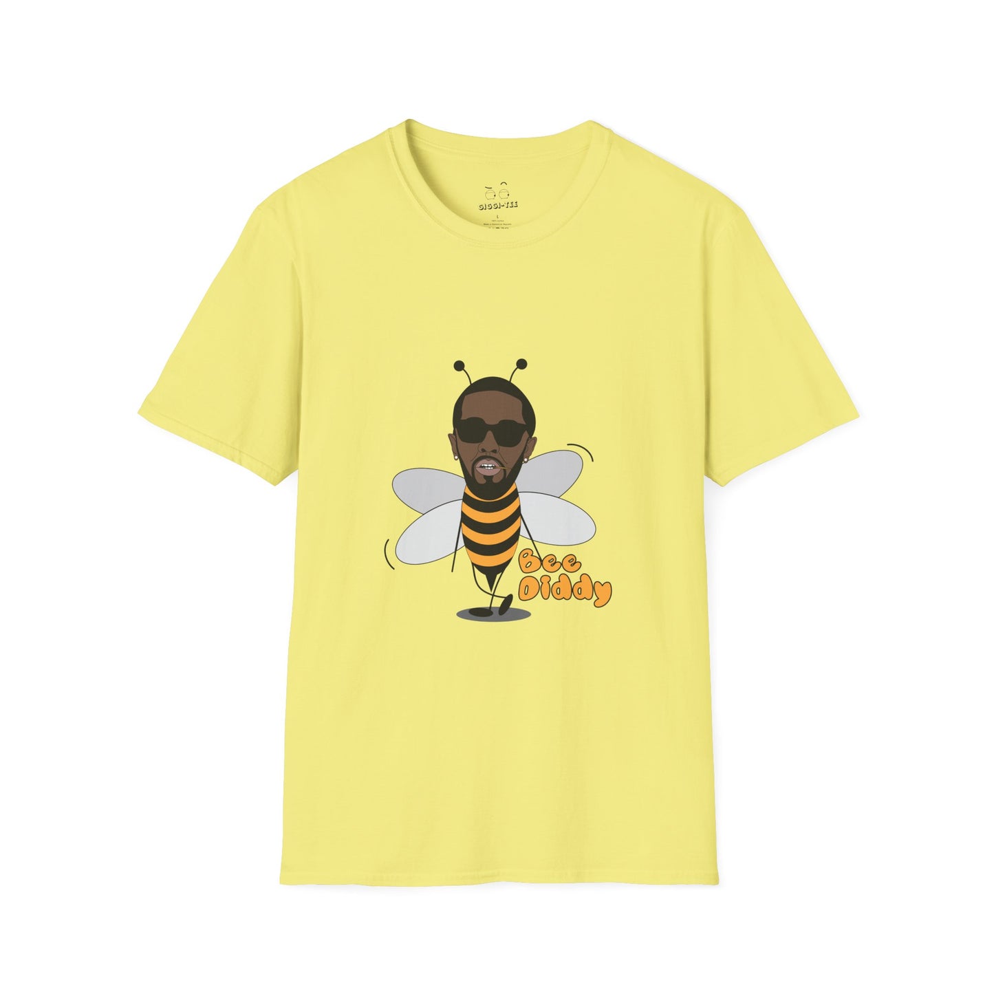 Funny parody of rapper P. Diddy illustrated as a bee, playful pun design on a t-shirt.