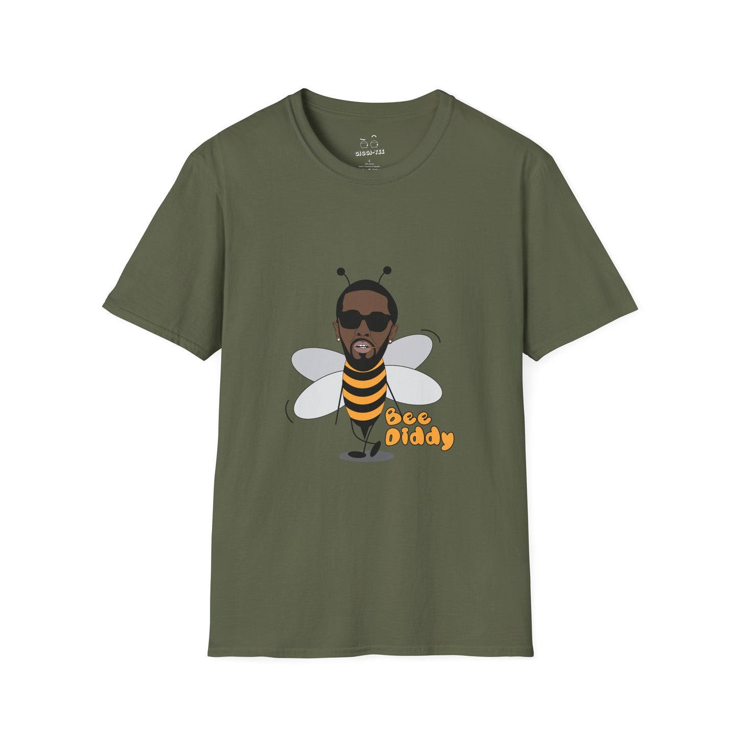 Funny parody of rapper P. Diddy illustrated as a bee, playful pun design on a t-shirt.