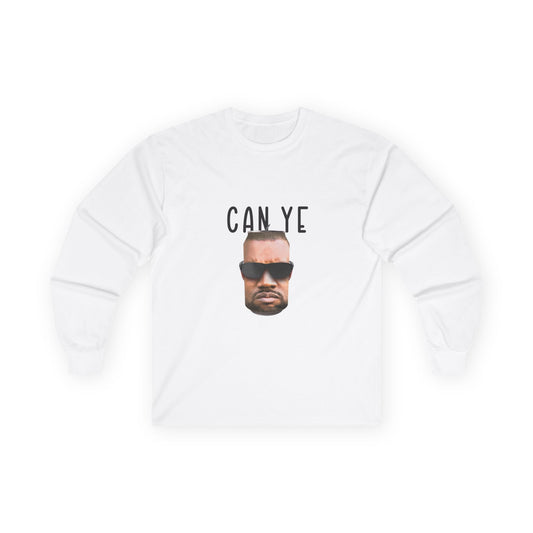 Realistic parody image of Kanye West’s face printed on a shiny tin can, a clever visual pun on “Can Ye,” blending hip-hop and humor.