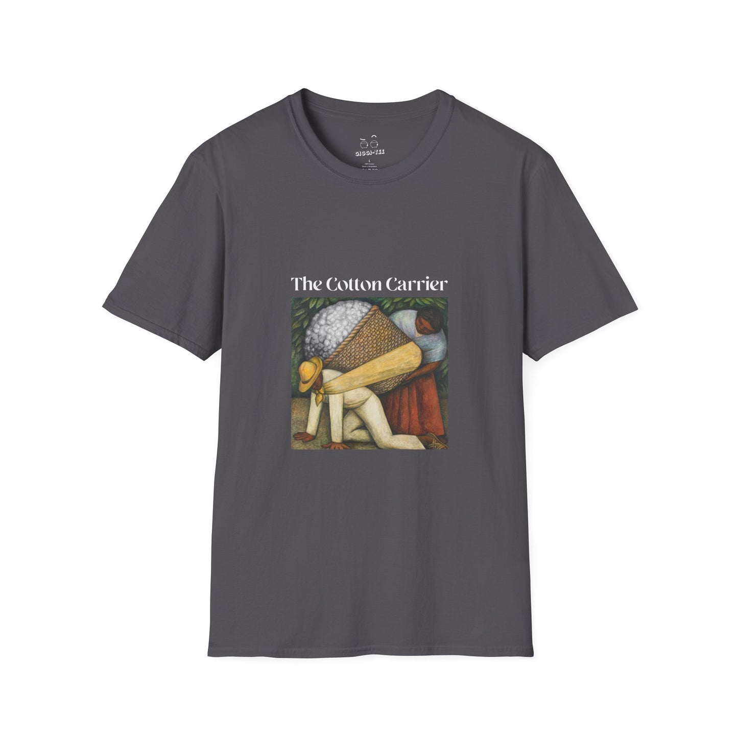 The Cotton Carrier shirt featuring a parody of The Flower Carrier painting with cotton in the basket