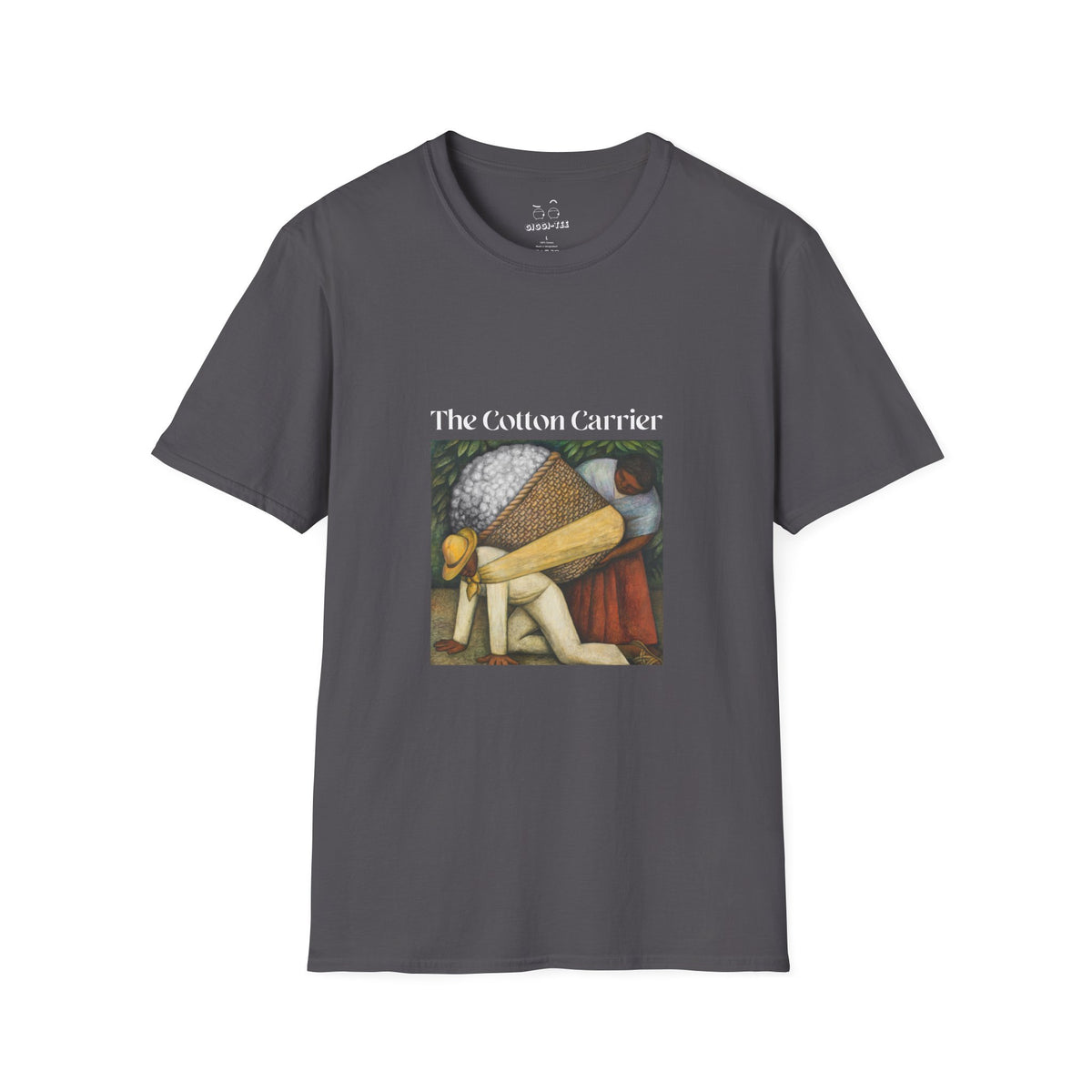 The Cotton Carrier shirt featuring a parody of The Flower Carrier painting with cotton in the basket