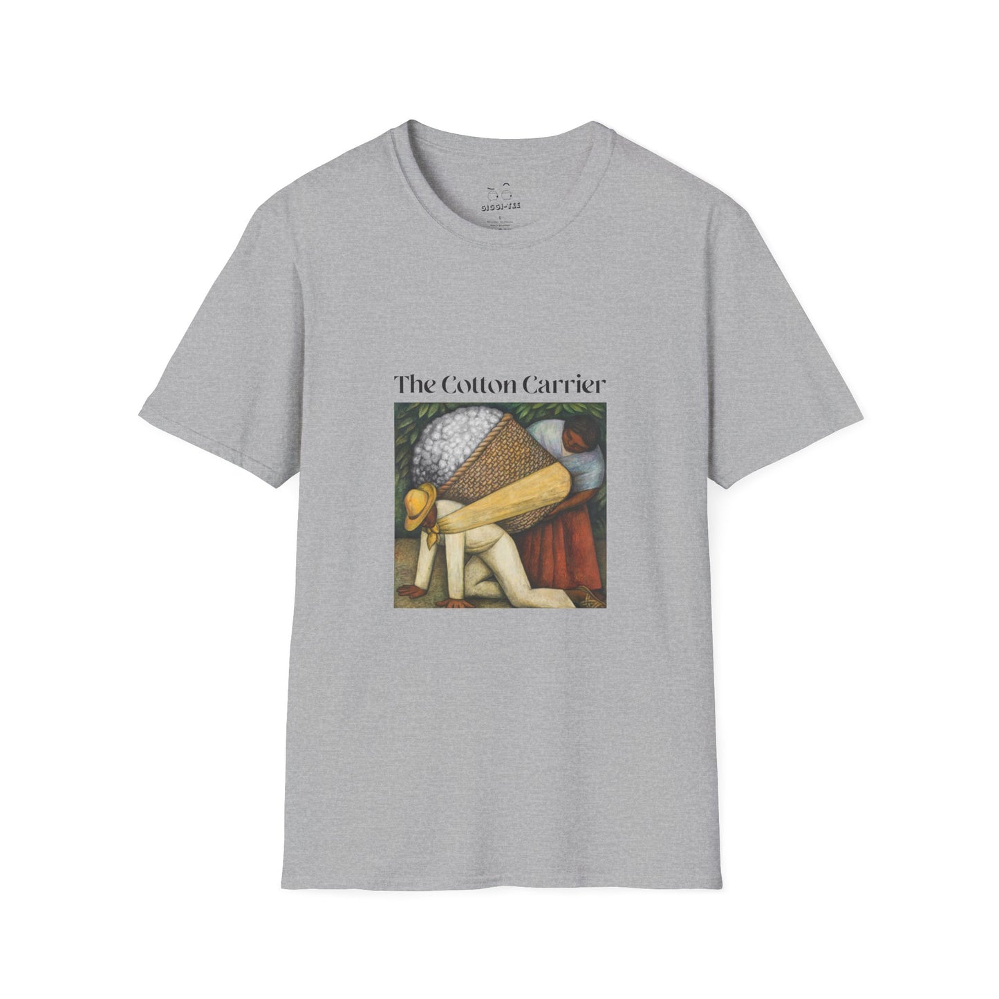 The Cotton Carrier shirt featuring a parody of The Flower Carrier painting with cotton in the basket