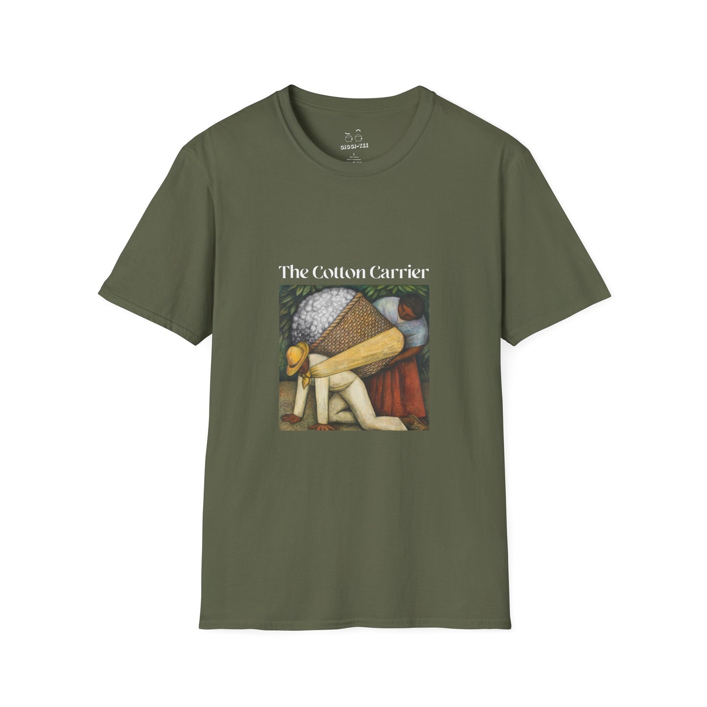 The Cotton Carrier shirt featuring a parody of The Flower Carrier painting with cotton in the basket