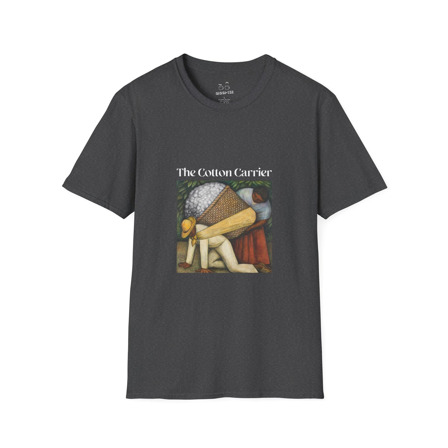 The Cotton Carrier shirt featuring a parody of The Flower Carrier painting with cotton in the basket