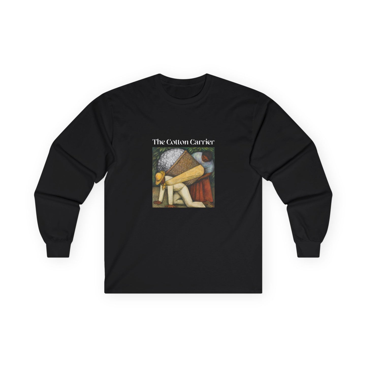 The Cotton Carrier shirt featuring a parody of The Flower Carrier painting with cotton in the basket