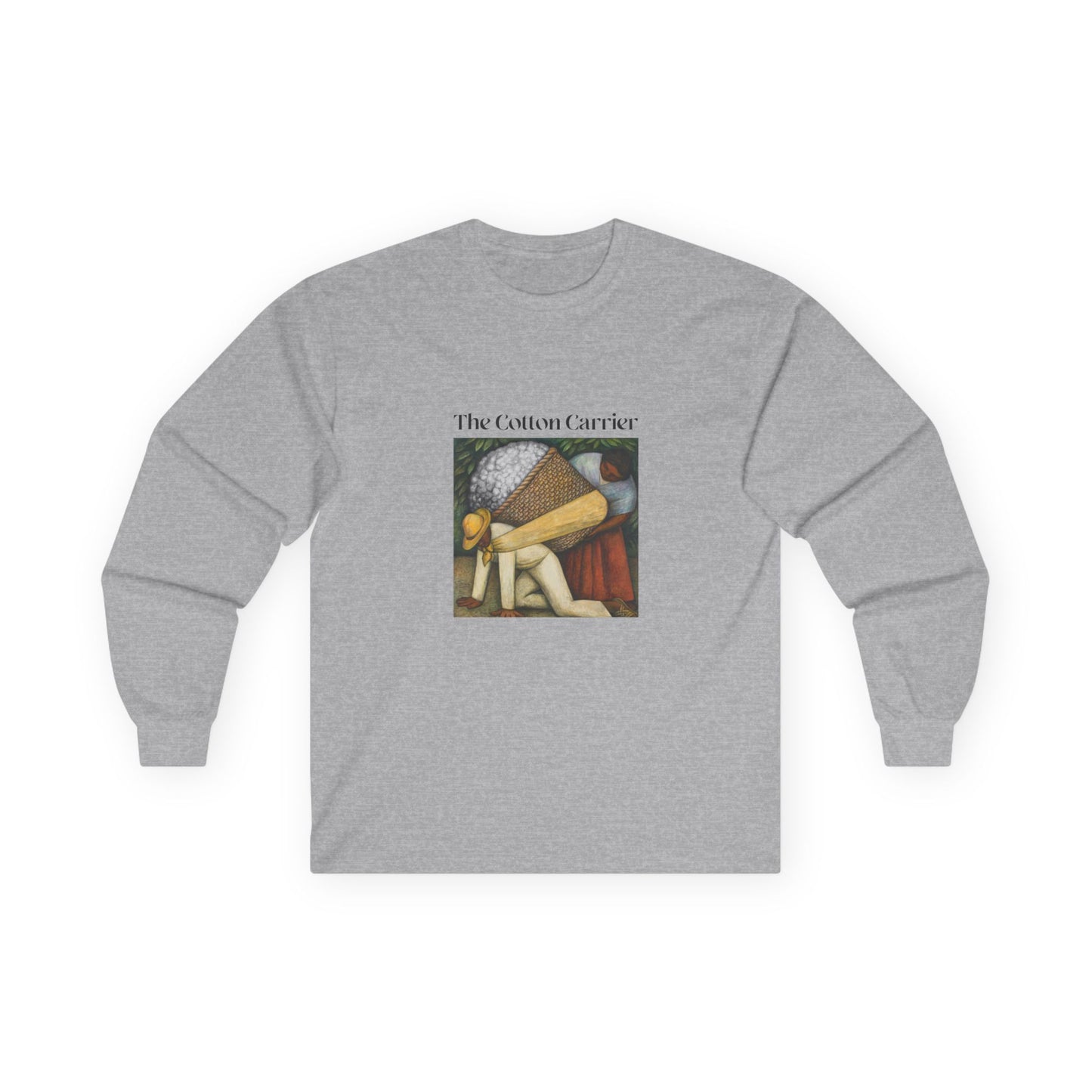 The Cotton Carrier shirt featuring a parody of The Flower Carrier painting with cotton in the basket