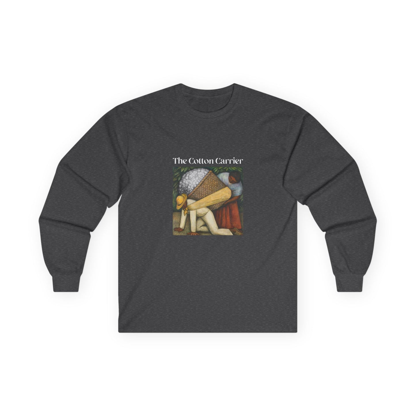 The Cotton Carrier shirt featuring a parody of The Flower Carrier painting with cotton in the basket