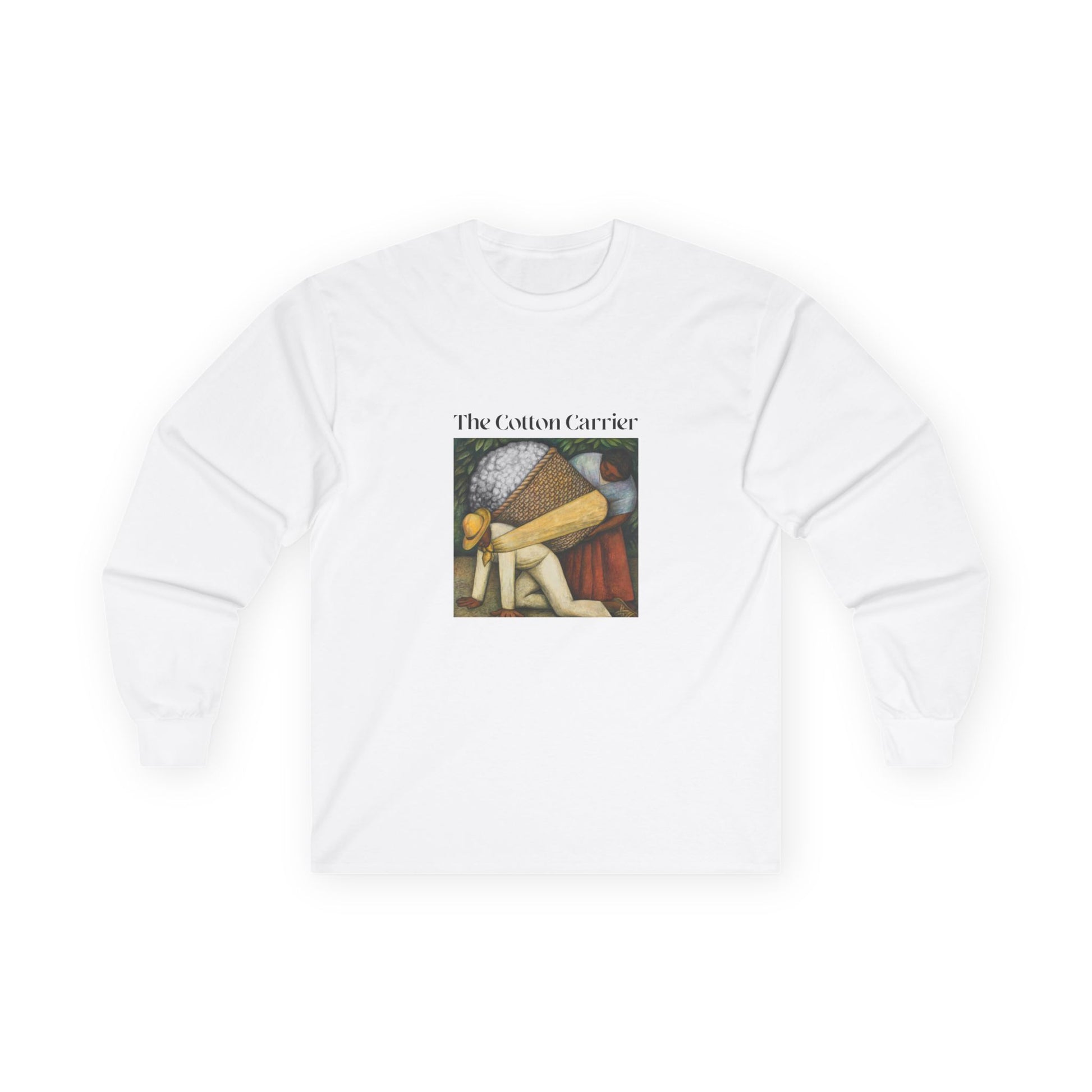 The Cotton Carrier shirt featuring a parody of The Flower Carrier painting with cotton in the basket