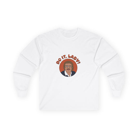 Viral meme shirt featuring chit saying do it lady - funny social media culture parody t-shirt