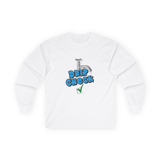 Water tap dripping like your outfit should — Gen Z rizz-core funny t-shirt with literal “drip check” visual