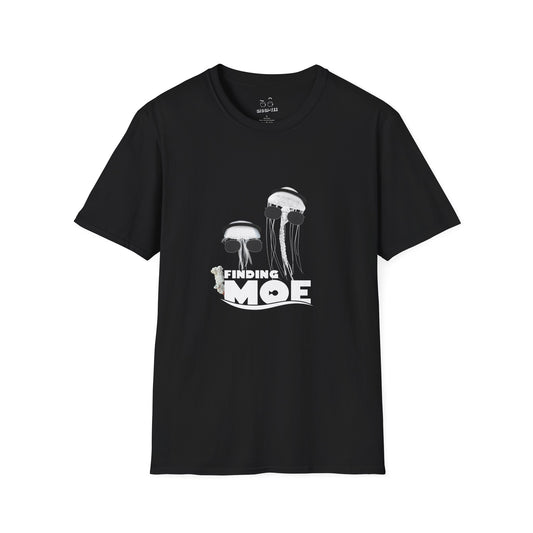 Finding Moe t-shirt parody of Finding Nemo with two jellyfish, one in agal and one in sunglasses, Gulf culture humor shirt.