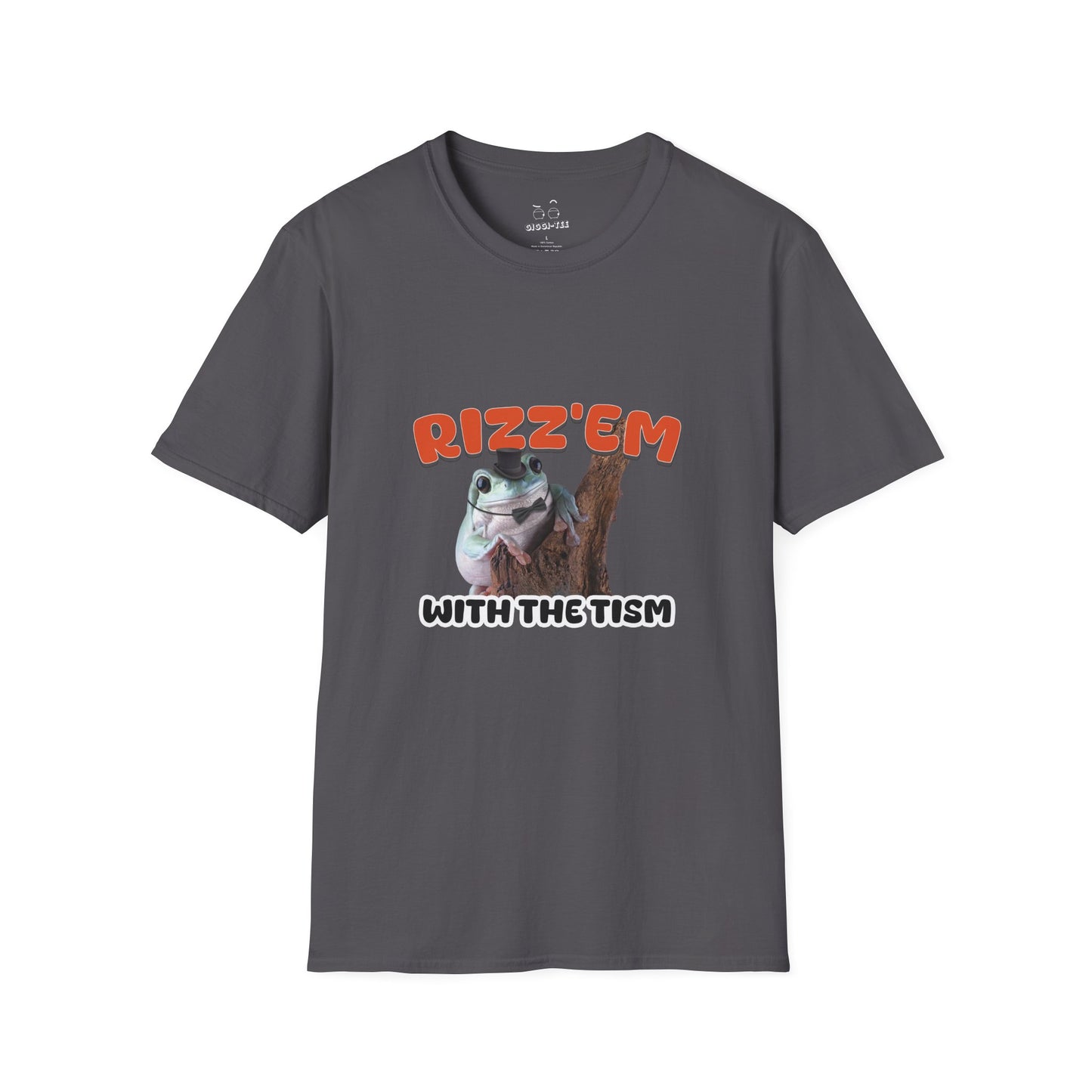 Funny autism parody shirt featuring a rizzed-up frog in a top hat and bow tie