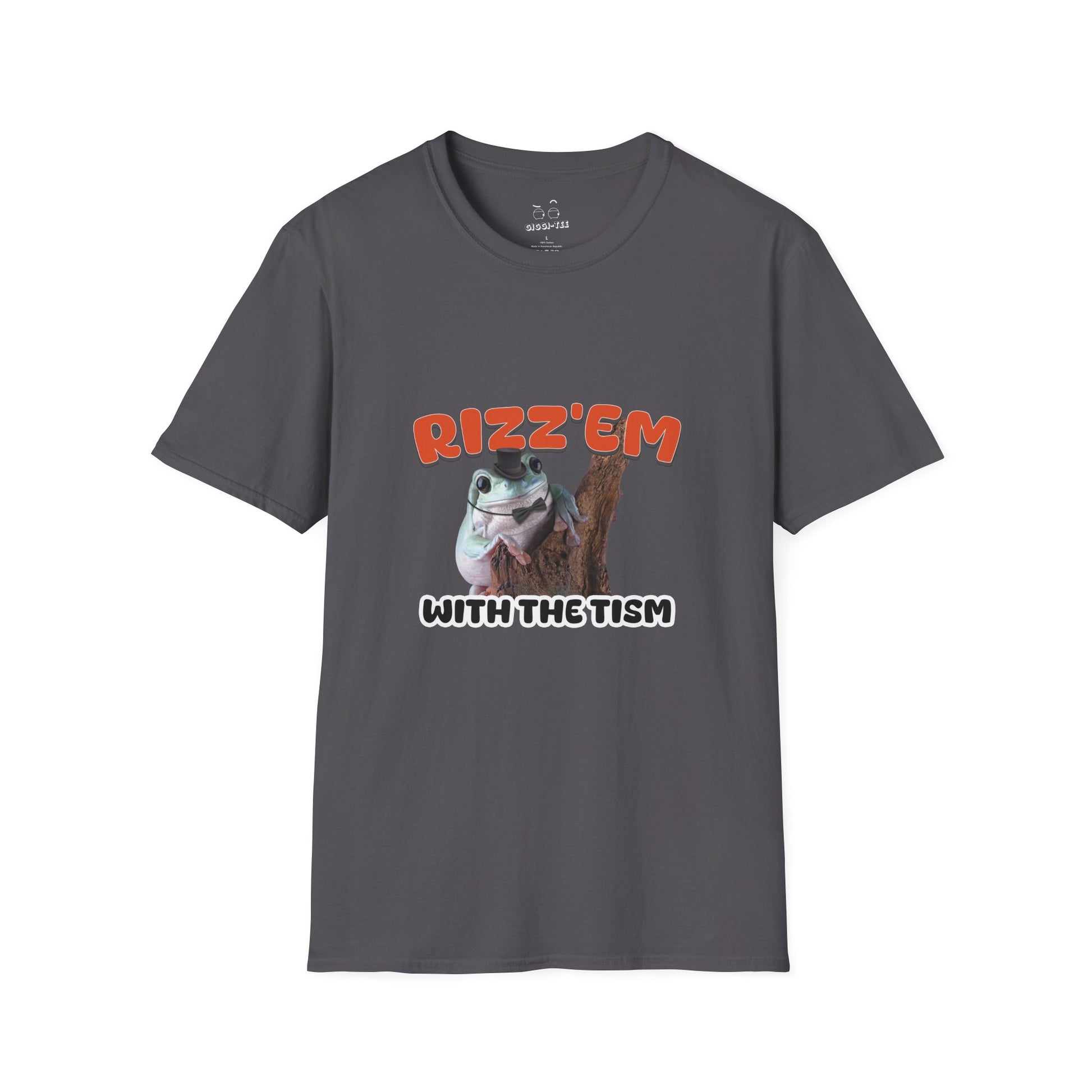 Funny autism parody shirt featuring a rizzed-up frog in a top hat and bow tie