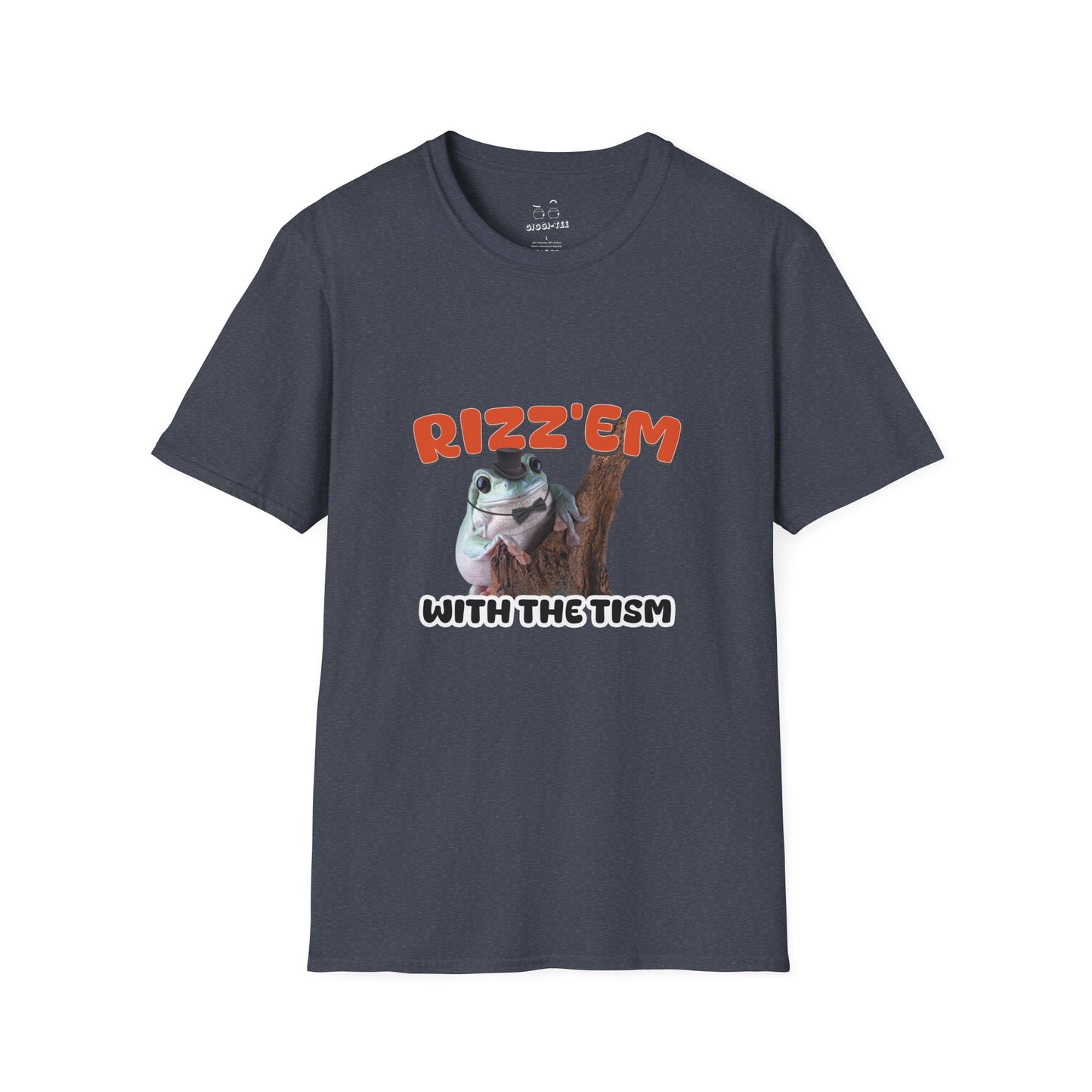 Funny autism parody shirt featuring a rizzed-up frog in a top hat and bow tie