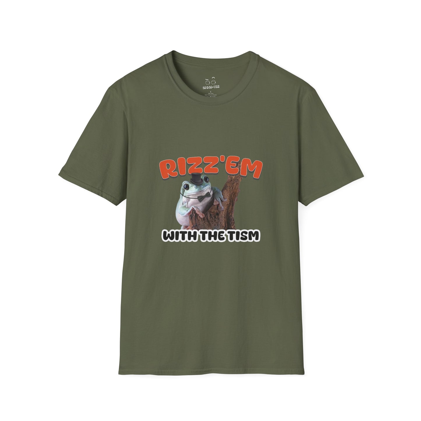 Funny autism parody shirt featuring a rizzed-up frog in a top hat and bow tie