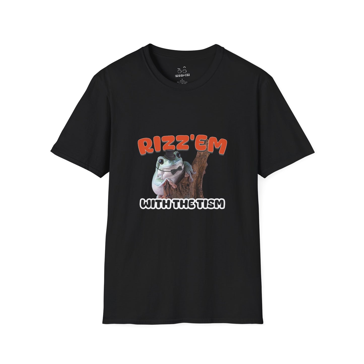 Funny autism parody shirt featuring a rizzed-up frog in a top hat and bow tie