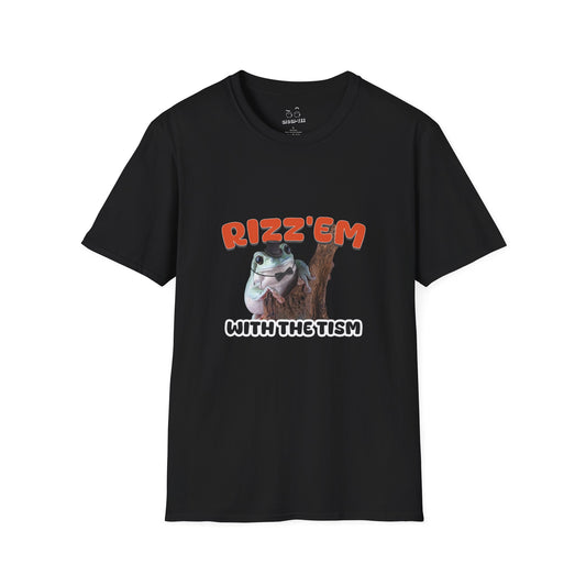 Funny autism parody shirt featuring a rizzed-up frog in a top hat and bow tie
