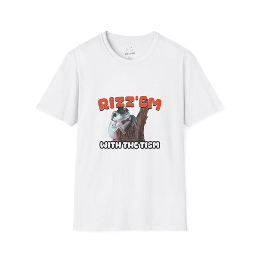 Funny autism parody shirt featuring a rizzed-up frog in a top hat and bow tie