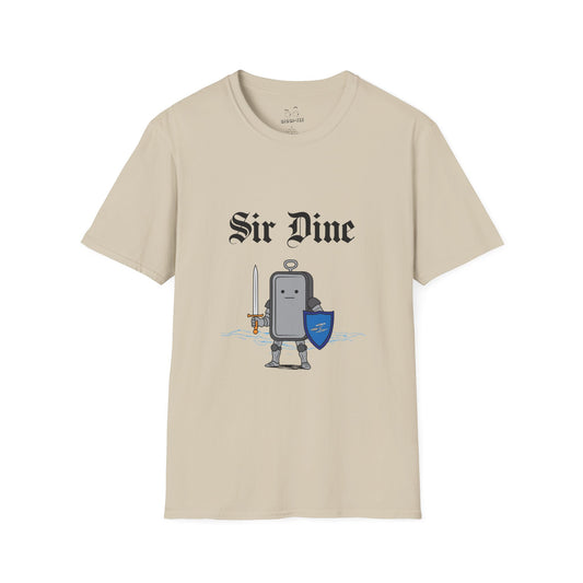 Illustration of a sardine can as a knight in shining armor holding a sword and shield.