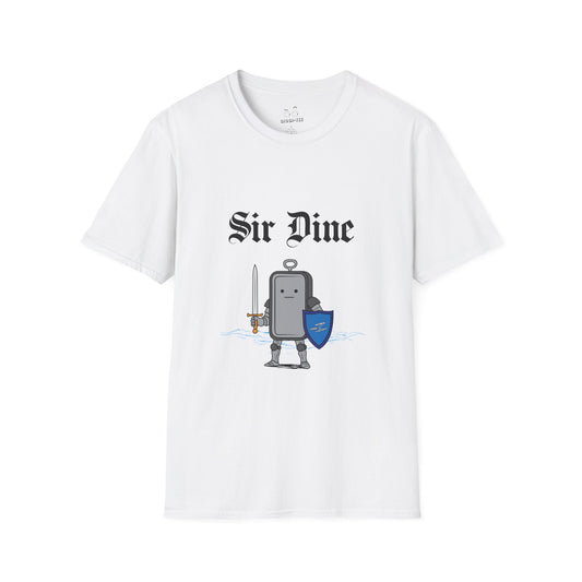 Illustration of a sardine can as a knight in shining armor holding a sword and shield.