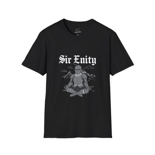 Sir Enity knight meditating in full armor, serene meditation pose symbolizing inner peace and mindfulness