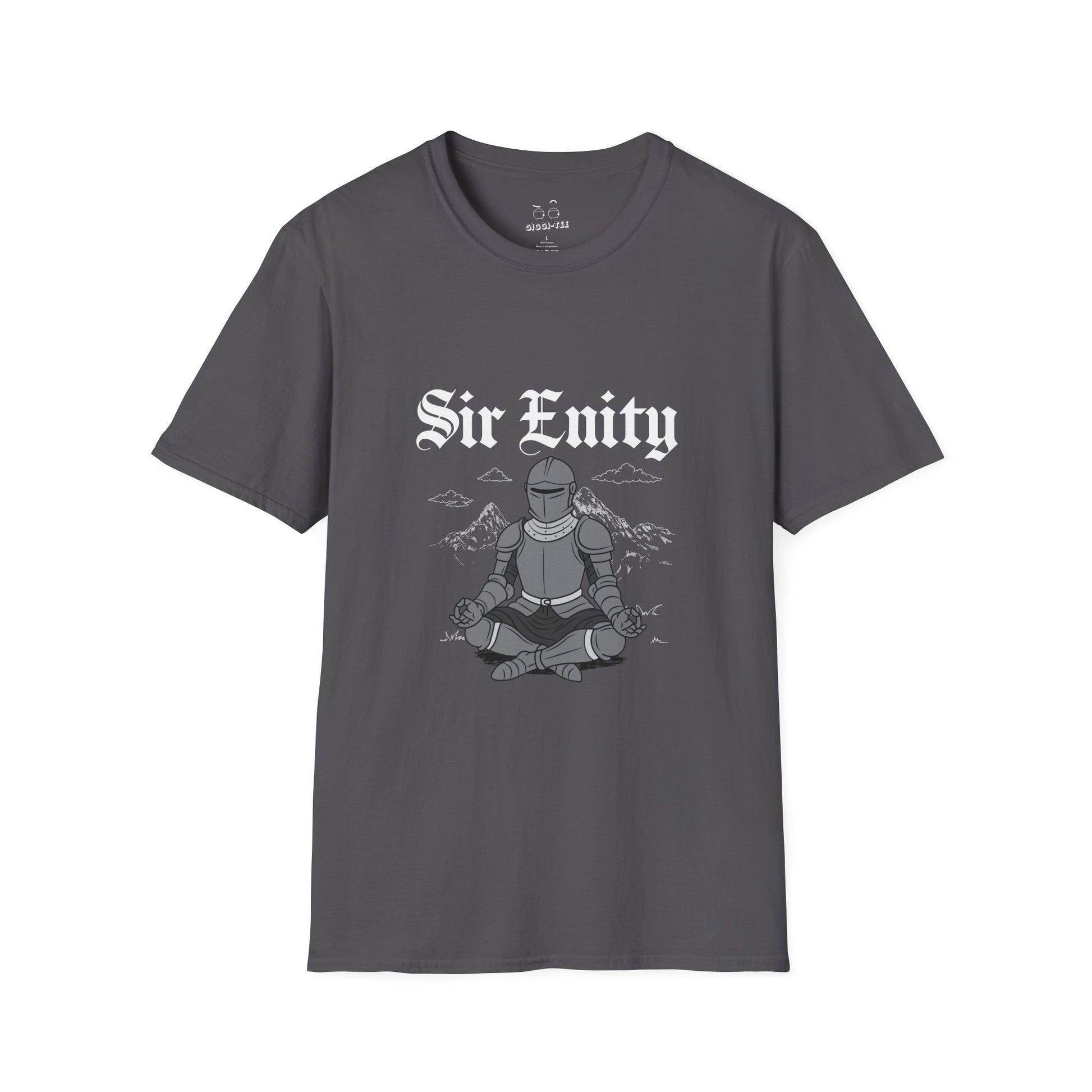 Sir Enity knight meditating in full armor, serene meditation pose symbolizing inner peace and mindfulness