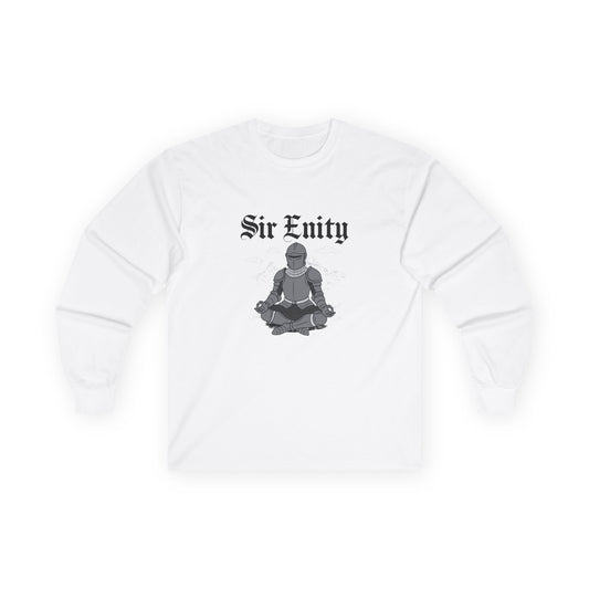 Sir Enity knight meditating in full armor, serene meditation pose symbolizing inner peace and mindfulness
