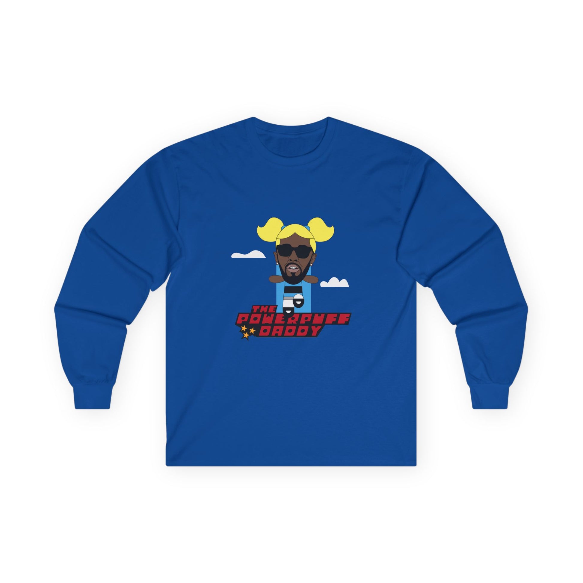 Powerpuff Daddy t-shirt parody of Puff Daddy in Powerpuff Girls style, Blossom edition, funny hip-hop cartoon shirt.