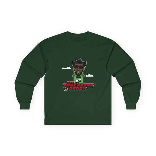 Powerpuff Daddy t-shirt parody of Puff Daddy in Powerpuff Girls style, Buttercup edition, funny hip-hop cartoon shirt.