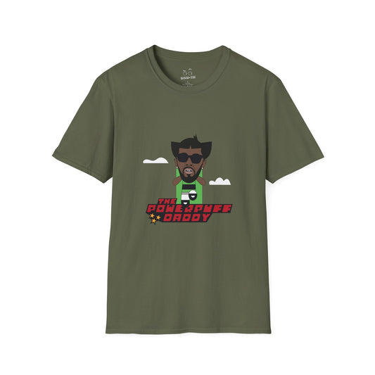 Powerpuff Daddy t-shirt parody of Puff Daddy in Powerpuff Girls style, Buttercup edition, funny hip-hop cartoon shirt.